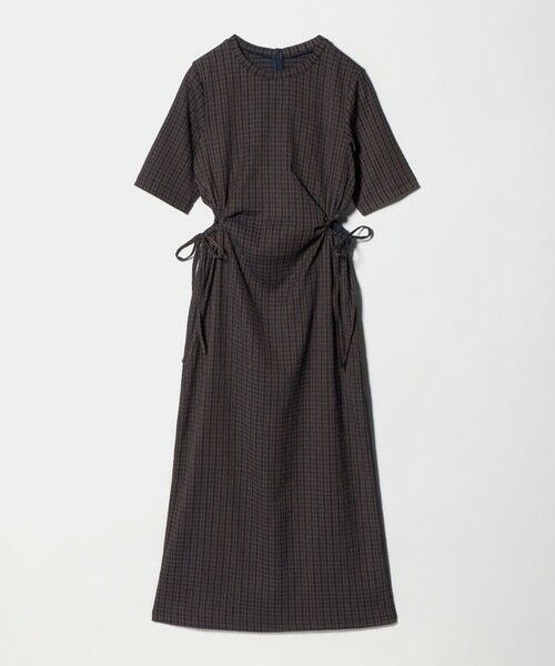 BEAUTY&YOUTH UNITED ARROWS / ビューティー&ユース ユナイテッドアローズ ロング・マキシ丈ワンピース | サイドホール ショートスリーブ ワンピース（MD.BROWN）