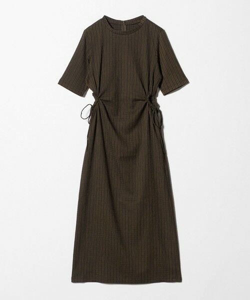 BEAUTY&YOUTH UNITED ARROWS / ビューティー&ユース ユナイテッドアローズ ロング・マキシ丈ワンピース | サイドホール ショートスリーブ ワンピース（DK.BROWN）