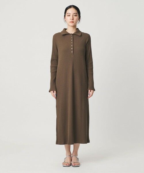 BEAUTY&YOUTH UNITED ARROWS / ビューティー&ユース ユナイテッドアローズ ロング・マキシ丈ワンピース | 【WEB限定】ポロカラー リブワンピース | 詳細9