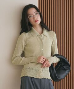 BEAUTY&YOUTH UNITED ARROWS / ビューティー&ユース ユナイテッドアローズ カーディガン・ボレロ | レースプリーツ シャツ ウォッシャブル