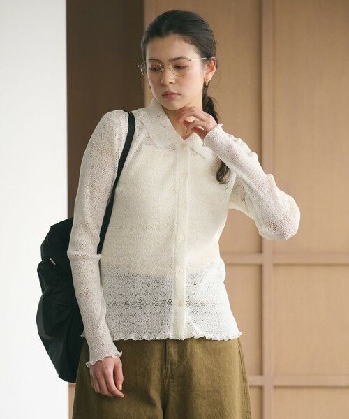 BEAUTY&YOUTH UNITED ARROWS / ビューティー&ユース ユナイテッドアローズ カーディガン・ボレロ | レースプリーツ シャツ ウォッシャブル | 詳細1