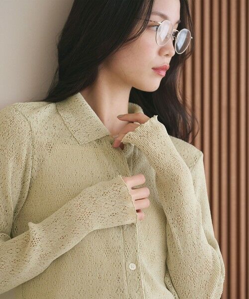 BEAUTY&YOUTH UNITED ARROWS / ビューティー&ユース ユナイテッドアローズ カーディガン・ボレロ | レースプリーツ シャツ ウォッシャブル | 詳細17