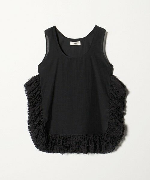 BEAUTY&YOUTH UNITED ARROWS / ビューティー&ユース ユナイテッドアローズ カットソー | ＜muller of yoshiokubo＞ラッフル シフォン ノースリーブ プルオーバー（BLACK）