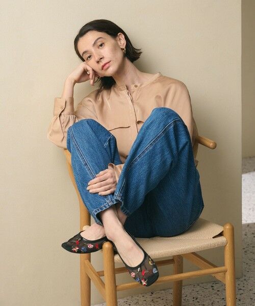 BEAUTY&YOUTH UNITED ARROWS / ビューティー&ユース ユナイテッドアローズ フラットシューズ | チュール フラワー エンブロイダリー バレエシューズ | 詳細3