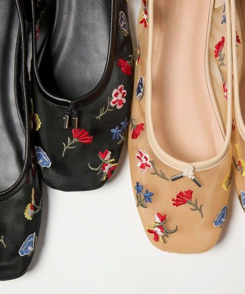 BEAUTY&YOUTH UNITED ARROWS / ビューティー&ユース ユナイテッドアローズ フラットシューズ | チュール フラワー エンブロイダリー バレエシューズ | 詳細15