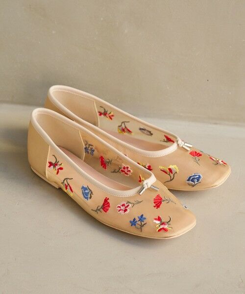 BEAUTY&YOUTH UNITED ARROWS / ビューティー&ユース ユナイテッドアローズ フラットシューズ | チュール フラワー エンブロイダリー バレエシューズ | 詳細9