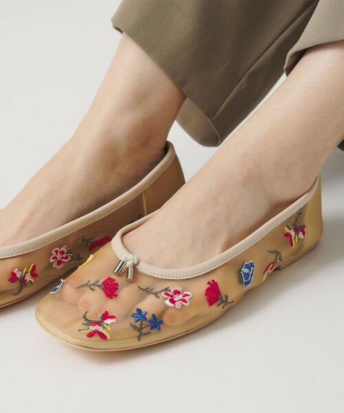 BEAUTY&YOUTH UNITED ARROWS / ビューティー&ユース ユナイテッドアローズ フラットシューズ | チュール フラワー エンブロイダリー バレエシューズ | 詳細11