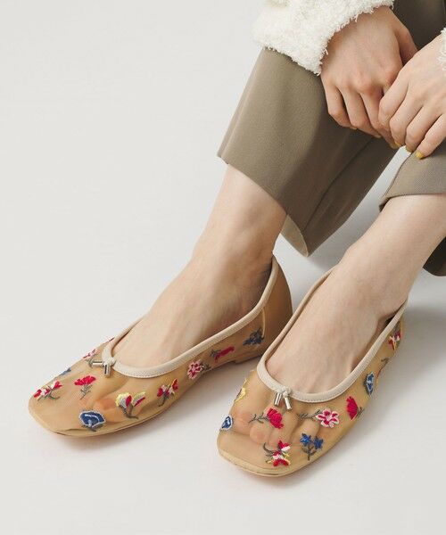 BEAUTY&YOUTH UNITED ARROWS / ビューティー&ユース ユナイテッドアローズ フラットシューズ | チュール フラワー エンブロイダリー バレエシューズ | 詳細12