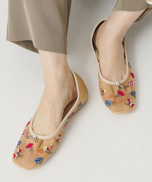 BEAUTY&YOUTH UNITED ARROWS / ビューティー&ユース ユナイテッドアローズ フラットシューズ | チュール フラワー エンブロイダリー バレエシューズ | 詳細13