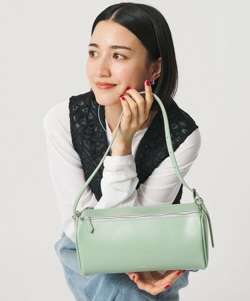 BEAUTY&YOUTH UNITED ARROWS / ビューティー&ユース ユナイテッドアローズ ショルダーバッグ | ＜YAHKI＞レザー スクエア ダブルジップ ショルダーバッグ（LIME）