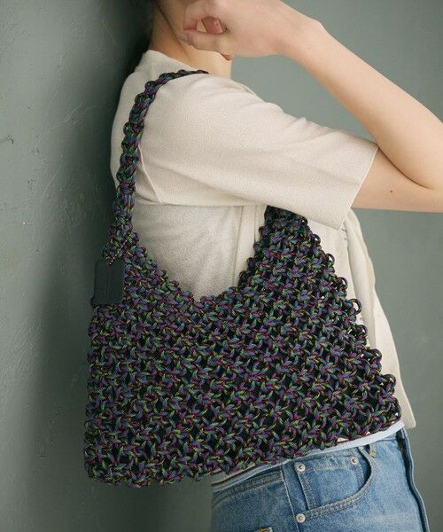 BEAUTY&YOUTH UNITED ARROWS / ビューティー&ユース ユナイテッドアローズ ショルダーバッグ | パラコード マクラメ ワンショルダーバッグ（BLACK）