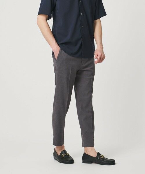 BEAUTY&YOUTH UNITED ARROWS / ビューティー&ユース ユナイテッドアローズ スラックス・ドレスパンツ | 【WEB限定 WARDROBE SMART】フラックスライク テーパード アンクルパンツ【吸水速乾・UVカット】（DK.GRAY）