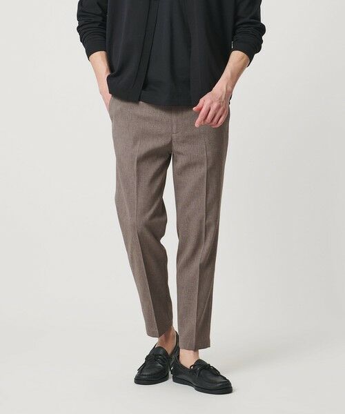 BEAUTY&YOUTH UNITED ARROWS / ビューティー&ユース ユナイテッドアローズ スラックス・ドレスパンツ | 【WEB限定 WARDROBE SMART】フラックスライク テーパード アンクルパンツ【吸水速乾・UVカット】（MOCA）