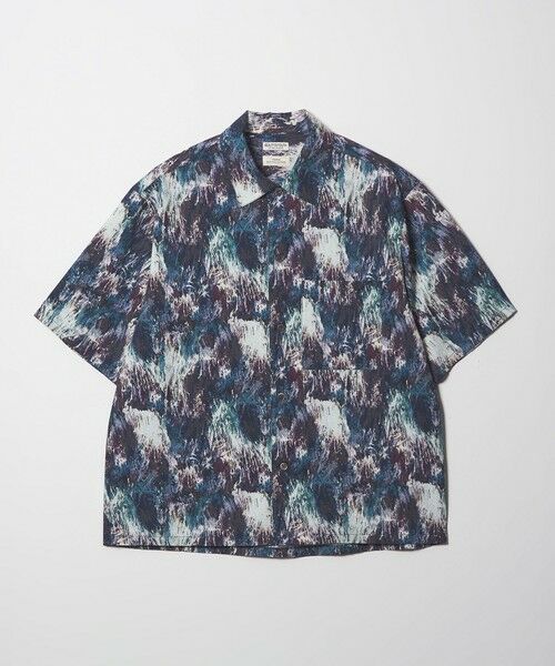 BEAUTY&YOUTH UNITED ARROWS / ビューティー&ユース ユナイテッドアローズ シャツ・ブラウス | ロンシャン ブラッシュド パターン キャンプ シャツ GRANDE型（NAVY）
