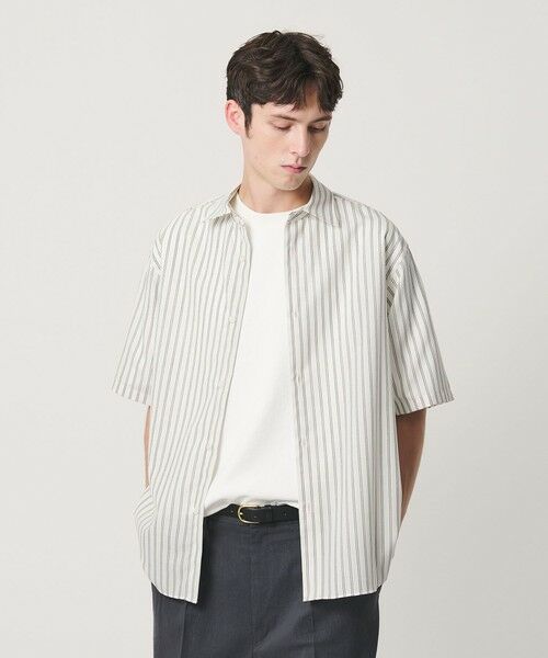 BEAUTY&YOUTH UNITED ARROWS / ビューティー&ユース ユナイテッドアローズ シャツ・ブラウス | 尾州 ストライプ レギュラー ショートスリーブ シャツ GRANDE TAPERD型 ウォッシャブル MADE IN JAPAN | 詳細1