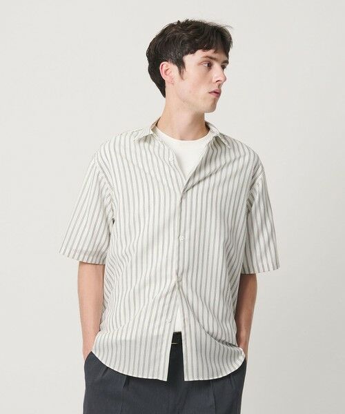BEAUTY&YOUTH UNITED ARROWS / ビューティー&ユース ユナイテッドアローズ シャツ・ブラウス | 尾州 ストライプ レギュラー ショートスリーブ シャツ GRANDE TAPERD型 ウォッシャブル MADE IN JAPAN | 詳細4