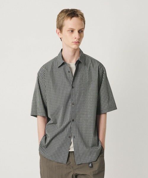 BEAUTY&YOUTH UNITED ARROWS / ビューティー&ユース ユナイテッドアローズ シャツ・ブラウス | チェック ショートスリーブ レギュラー シャツ FORM型（BLACK）