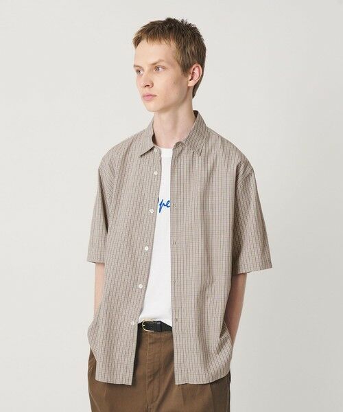 BEAUTY&YOUTH UNITED ARROWS / ビューティー&ユース ユナイテッドアローズ シャツ・ブラウス | チェック ショートスリーブ レギュラー シャツ FORM型（BEIGE）