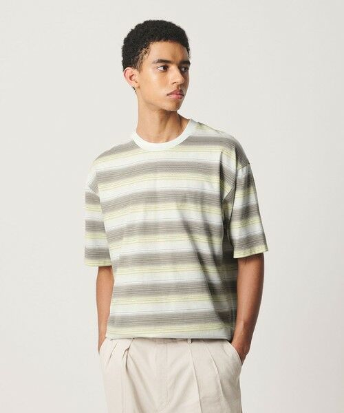 BEAUTY&YOUTH UNITED ARROWS / ビューティー&ユース ユナイテッドアローズ Tシャツ | オンブレ ボーダー クルーネック Tシャツ | 詳細1