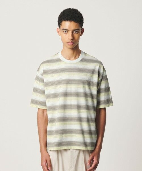 BEAUTY&YOUTH UNITED ARROWS / ビューティー&ユース ユナイテッドアローズ Tシャツ | オンブレ ボーダー クルーネック Tシャツ | 詳細3