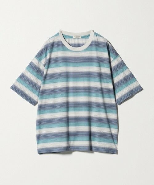 BEAUTY&YOUTH UNITED ARROWS / ビューティー&ユース ユナイテッドアローズ Tシャツ | オンブレ ボーダー クルーネック Tシャツ（LT.BLUE）