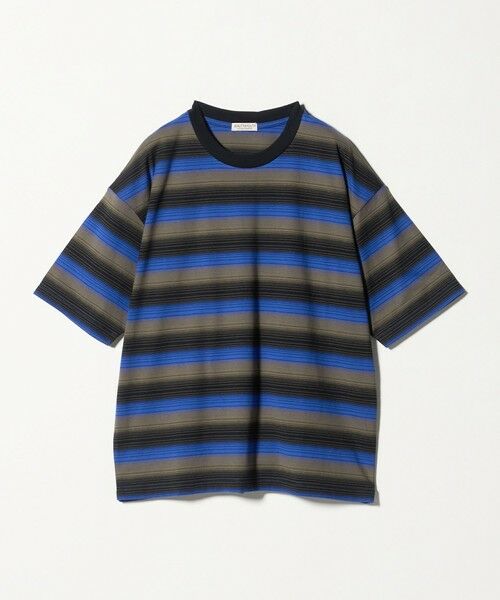 BEAUTY&YOUTH UNITED ARROWS / ビューティー&ユース ユナイテッドアローズ Tシャツ | オンブレ ボーダー クルーネック Tシャツ（NAVY）