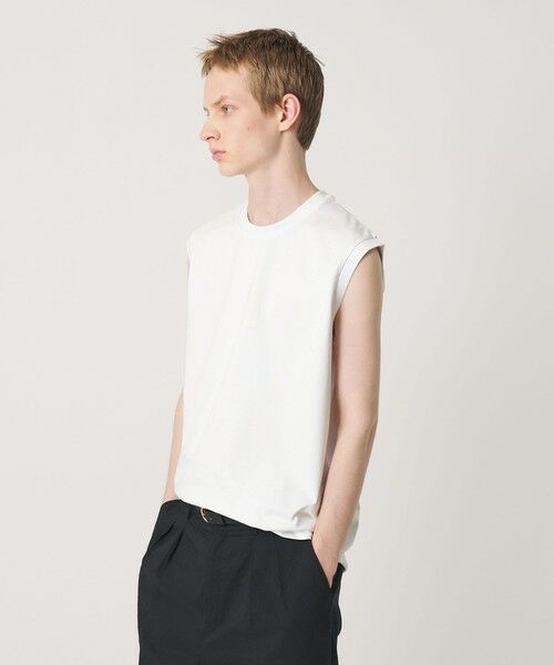 BEAUTY&YOUTH UNITED ARROWS / ビューティー&ユース ユナイテッドアローズ カットソー | クール デオドラント ノースリーブ Tシャツ 抗菌防臭 接触冷感（WHITE）