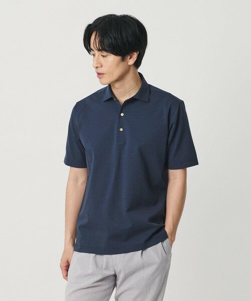 BEAUTY&YOUTH UNITED ARROWS / ビューティー&ユース ユナイテッドアローズ カットソー | クール ハイゲージ モクロディ ポロシャツ 接触冷感 抗菌防臭（ROYAL）