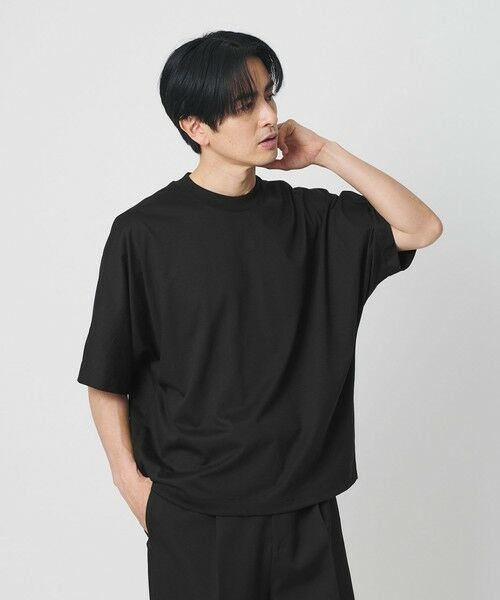 BEAUTY&YOUTH UNITED ARROWS / ビューティー&ユース ユナイテッドアローズ Tシャツ | スビン ドルマン ハーフスリーブ クルーネック Tシャツ（BLACK）
