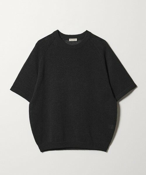 BEAUTY&YOUTH UNITED ARROWS / ビューティー&ユース ユナイテッドアローズ ニット・セーター | ペーパーヤーン サドルスリーブ クルーネック ニット（BLACK）