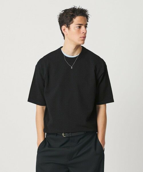 BEAUTY&YOUTH UNITED ARROWS / ビューティー&ユース ユナイテッドアローズ ニット・セーター | KNITEE クリンプコットン クルーネック ニット Tシャツ ウォッシャブル | 詳細1