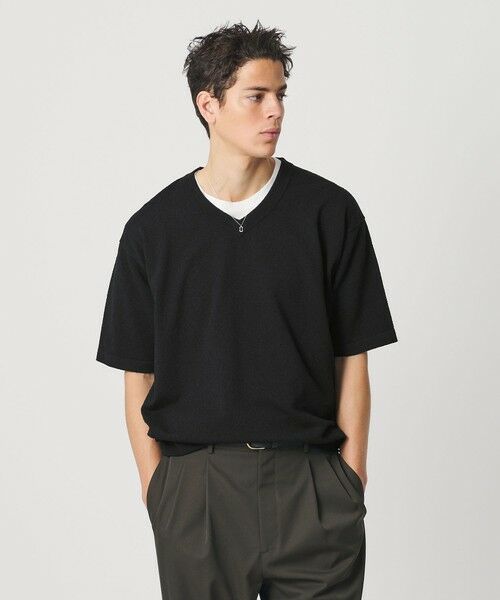 BEAUTY&YOUTH UNITED ARROWS / ビューティー&ユース ユナイテッドアローズ ニット・セーター | KNITEE クリンプコットン Vネック ニット Tシャツ ウォッシャブル | 詳細2