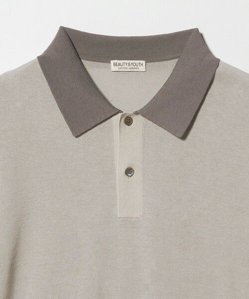 BEAUTY&YOUTH UNITED ARROWS / ビューティー&ユース ユナイテッドアローズ ニット・セーター | クレイジーパターン ギマ ショートスリーブ ポロニット ウォッシャブル | 詳細6