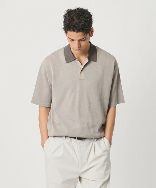 BEAUTY&YOUTH UNITED ARROWS / ビューティー&ユース ユナイテッドアローズ ニット・セーター | クレイジーパターン ギマ ショートスリーブ ポロニット ウォッシャブル | 詳細2