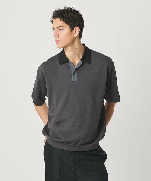 BEAUTY&YOUTH UNITED ARROWS / ビューティー&ユース ユナイテッドアローズ ニット・セーター | クレイジーパターン ギマ ショートスリーブ ポロニット | 詳細4