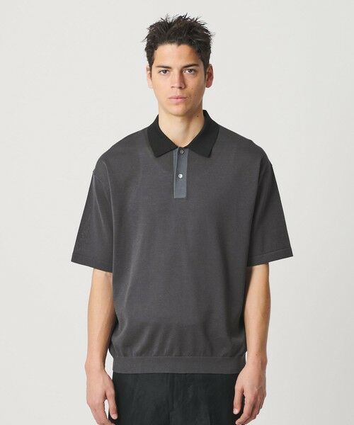 BEAUTY&YOUTH UNITED ARROWS / ビューティー&ユース ユナイテッドアローズ ニット・セーター | クレイジーパターン ギマ ショートスリーブ ポロニット ウォッシャブル | 詳細15