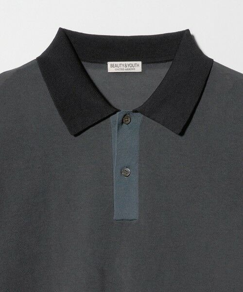 BEAUTY&YOUTH UNITED ARROWS / ビューティー&ユース ユナイテッドアローズ ニット・セーター | クレイジーパターン ギマ ショートスリーブ ポロニット ウォッシャブル | 詳細23