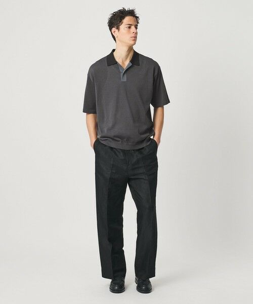 BEAUTY&YOUTH UNITED ARROWS / ビューティー&ユース ユナイテッドアローズ ニット・セーター | クレイジーパターン ギマ ショートスリーブ ポロニット | 詳細7