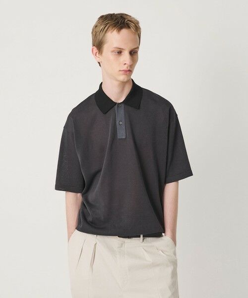 BEAUTY&YOUTH UNITED ARROWS / ビューティー&ユース ユナイテッドアローズ ニット・セーター | クレイジーパターン ギマ ショートスリーブ ポロニット ウォッシャブル | 詳細12
