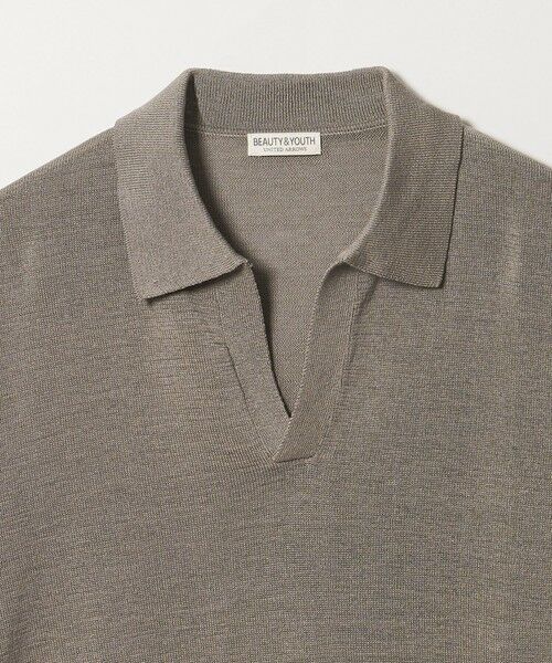 BEAUTY&YOUTH UNITED ARROWS / ビューティー&ユース ユナイテッドアローズ ニット・セーター | シャイン ギマ スキッパー ポロニット ウォッシャブル | 詳細4