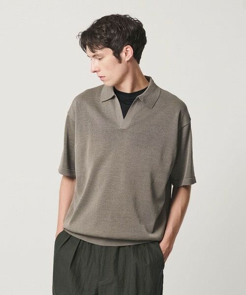 BEAUTY&YOUTH UNITED ARROWS / ビューティー&ユース ユナイテッドアローズ ニット・セーター | シャイン ギマ スキッパー ポロニット ウォッシャブル | 詳細1