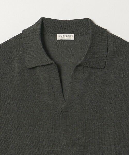 BEAUTY&YOUTH UNITED ARROWS / ビューティー&ユース ユナイテッドアローズ ニット・セーター | シャイン ギマ スキッパー ポロニット ウォッシャブル | 詳細12