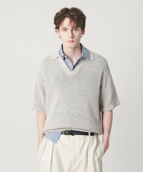 BEAUTY&YOUTH UNITED ARROWS / ビューティー&ユース ユナイテッドアローズ ニット・セーター | テープヤーン スキッパー ショートスリーブ ニット ウォッシャブル | 詳細1