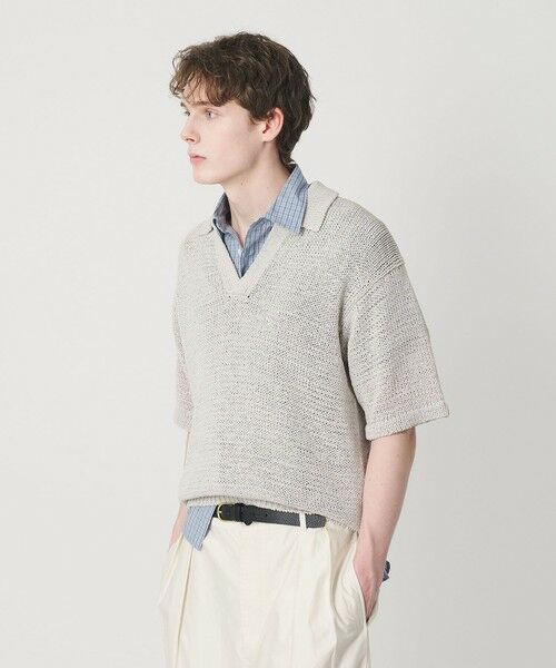 BEAUTY&YOUTH UNITED ARROWS / ビューティー&ユース ユナイテッドアローズ ニット・セーター | テープヤーン スキッパー ショートスリーブ ニット ウォッシャブル | 詳細2