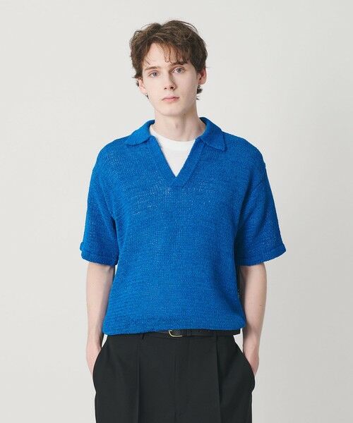 BEAUTY&YOUTH UNITED ARROWS / ビューティー&ユース ユナイテッドアローズ ニット・セーター | テープヤーン スキッパー ショートスリーブ ニット ウォッシャブル | 詳細9