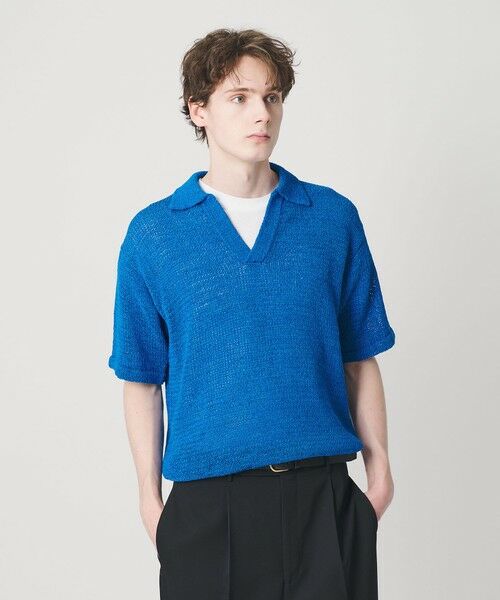 BEAUTY&YOUTH UNITED ARROWS / ビューティー&ユース ユナイテッドアローズ ニット・セーター | テープヤーン スキッパー ショートスリーブ ニット ウォッシャブル | 詳細10