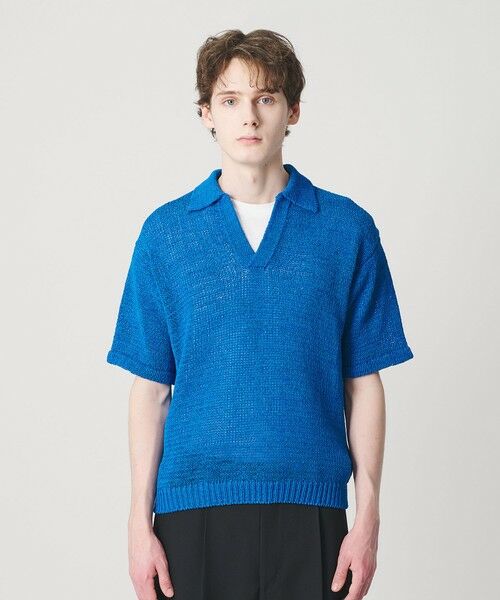 BEAUTY&YOUTH UNITED ARROWS / ビューティー&ユース ユナイテッドアローズ ニット・セーター | テープヤーン スキッパー ショートスリーブ ニット ウォッシャブル | 詳細12