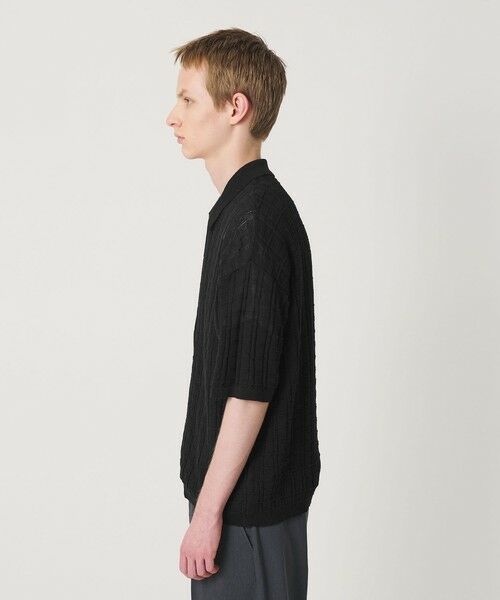 BEAUTY&YOUTH UNITED ARROWS / ビューティー&ユース ユナイテッドアローズ カーディガン・ボレロ | ジャガード フルジップ ショートスリーブ ポロニット ウォッシャブル | 詳細6