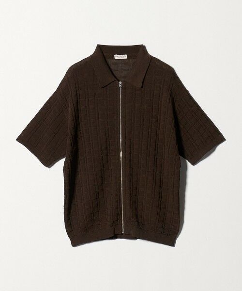 BEAUTY&YOUTH UNITED ARROWS / ビューティー&ユース ユナイテッドアローズ カーディガン・ボレロ | ジャガード フルジップ ショートスリーブ ポロニット ウォッシャブル | 詳細13