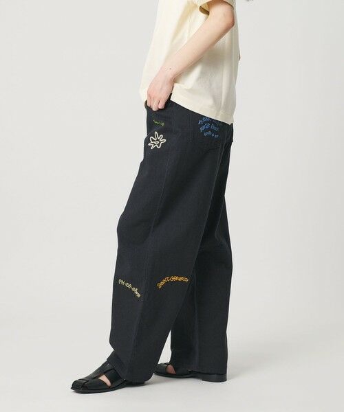 BEAUTY&YOUTH UNITED ARROWS / ビューティー&ユース ユナイテッドアローズ その他パンツ | ドローイング エンブロイダリー 5ポケットパンツ（BLACK）